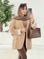 مانتو آستین دوبل تک دکمه کد 4512 - تصویر 10