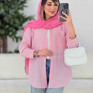 مانتو راه راه تک جیب جانا کد 7797