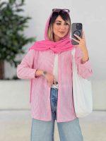 مانتو راه راه تک جیب جانا کد 7797 - تصویر 13