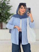 مانتو راه راه تک جیب جانا کد 7797 - تصویر 6