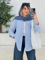 مانتو راه راه تک جیب جانا کد 7797 - تصویر 9