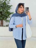 مانتو راه راه تک جیب جانا کد 7797 - تصویر 14