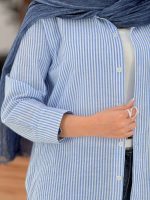 مانتو راه راه تک جیب جانا کد 7797 - تصویر 16