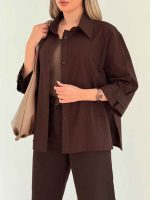 شومیز آستین پاگن جیب نما کد 7666 - تصویر 19