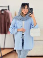 مانتو سیلک دو جیب هلال کد 7645 - تصویر 2