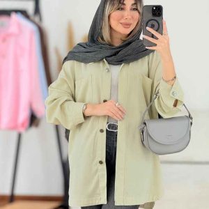 مانتو سیلک دو جیب هلال کد 7645