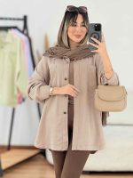 مانتو سیلک دو جیب هلال کد 7645 - تصویر 4