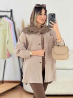 مانتو سیلک دو جیب هلال کد 7645 - تصویر 9