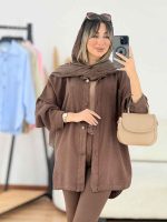مانتو سیلک دو جیب هلال کد 7645 - تصویر 3