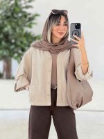 شومیز کتان دو جیب آستین پاگن کد 7646 - تصویر 14
