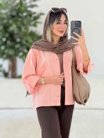 شومیز کتان دو جیب آستین پاگن کد 7646 - تصویر 16