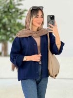 شومیز کتان دو جیب آستین پاگن کد 7646 - تصویر 2