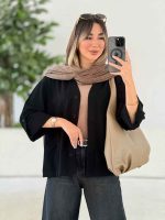 شومیز کتان دو جیب آستین پاگن کد 7646 - تصویر 3
