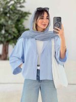 شومیز لینن پانچ آستین پاکتی کد 7817 - تصویر 14