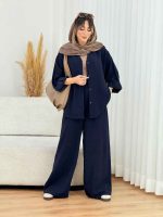 ست شومیز آستین پاگن و شلوار کد 7694 - تصویر 2
