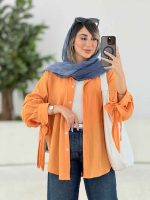 مانتو آستین بند پایین هلال کد 7739