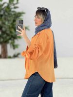 مانتو آستین بند پایین هلال کد 7739 - تصویر 5