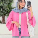 مانتو دو جیب پایین بند کد 7661