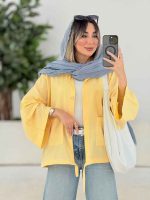 مانتو دو جیب پایین بند کد 7661 - تصویر 2