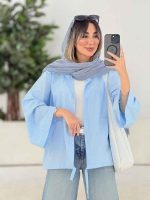 مانتو دو جیب پایین بند کد 7661 - تصویر 3