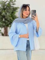مانتو دو جیب پایین بند کد 7661 - تصویر 9