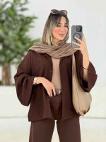 مانتو دو جیب پایین بند کد 7661 - تصویر 5
