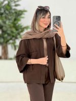 مانتو پشت پیله آستین دو دکمه کد 7702 - تصویر 19