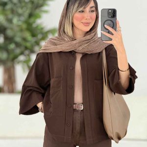 مانتو پشت پیله آستین دو دکمه کد 7702