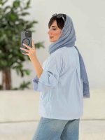 مانتو پشت پیله آستین دو دکمه کد 7702 - تصویر 13