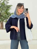 مانتو پشت پیله آستین دو دکمه کد 7702 - تصویر 8