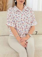 شومیز کراپ لاله کد 7729 - تصویر 15