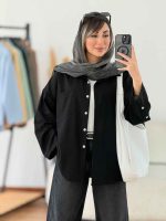 مانتو آستین دکمه پایین هلال کد 7795 - تصویر 16