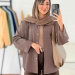 مانتو آستین دکمه پایین هلال کد 7795