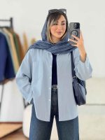 مانتو آستین دکمه پایین هلال کد 7795 - تصویر 2