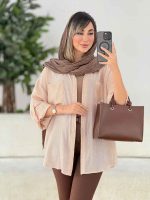 مانتو دو جیب آستین پاگن پروا کد 6834 - تصویر 8