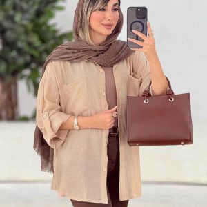 مانتو دو جیب آستین پاگن پروا کد 6834