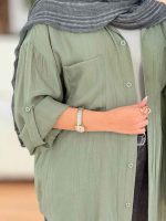 مانتو دو جیب آستین پاگن پروا کد 6834 - تصویر 12