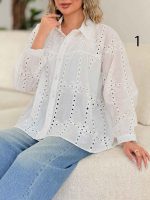 شومیز طرح دار فرانک کد 7782 - تصویر 2