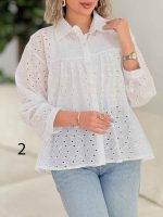 شومیز طرح دار فرانک کد 7782 - تصویر 16
