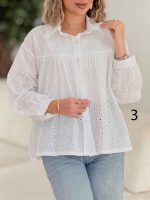 شومیز طرح دار فرانک کد 7782 - تصویر 9