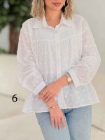 شومیز طرح دار فرانک کد 7782 - تصویر 12
