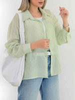 شومیز شاین دار MIU کد 7685 - تصویر 5