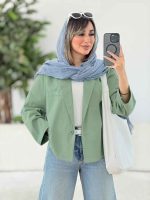 کت تک دکمه جیب نما کد 7799 - تصویر 17