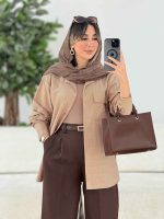 مانتو تک جیب پاکتی صنم کد 7801 - تصویر 2