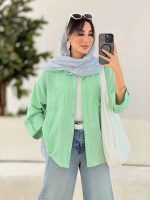 شومیز آستین پاگن مهسا کد 7809 - تصویر 10