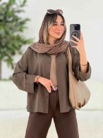 شومیز لینن پشت پیله هیوا کد 7816 - تصویر 10