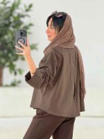 شومیز لینن پشت پیله هیوا کد 7816 - تصویر 14