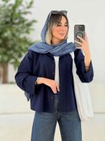 شومیز لینن پشت پیله هیوا کد 7816 - تصویر 4