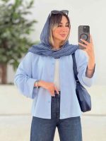 شومیز لینن پشت پیله هیوا کد 7816 - تصویر 2