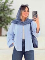 شومیز لینن پشت پیله هیوا کد 7816 - تصویر 21